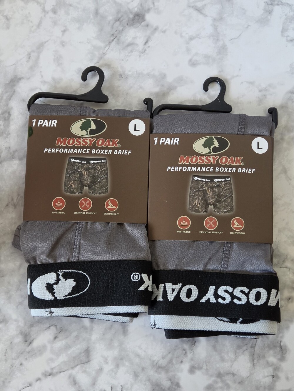 Mossy Oak Men's Performance Boxer Briefs Size Large - Gray